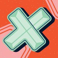 Abstract Geometric Cross Design Shapes, Colors, and Lines vector