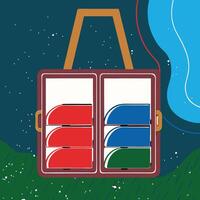 Abstract Aerial View of Colorful Compartments vector