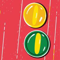 Abstract Traffic Light Signals Yellow and Green Circles vector