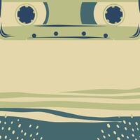 Retro Cassette Tape Design Abstract Art Background vector