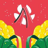 Abstract Cornfield Design Red, Yellow, and Green vector