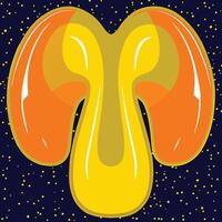 Abstract Cosmic Design Yellow and Orange Celestial Forms vector