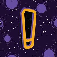 Cosmic Exclamation Abstract Art in Purple and Gold vector