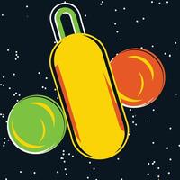 Abstract Space Capsule with Planets vector