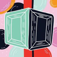 Abstract Geometric Shapes A Playful Composition of Color and Form vector