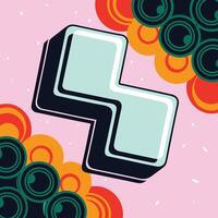 Abstract Geometric Design Retro Shapes and Colors vector