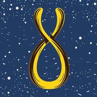 Abstract Number Eight, Golden Design, Cosmic Background vector