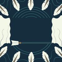 Abstract Feather Design with Arrow and Water Pattern vector