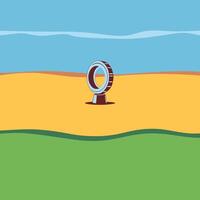 Abstract Landscape with Circular Structure vector