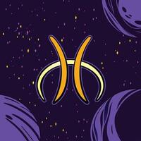 Cosmic Pisces Abstract Celestial Design vector