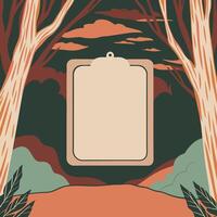 Abstract Nature Scene with Blank Frame vector