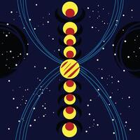 Cosmic Alignment Celestial Bodies and Abstract Space vector