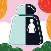 Dual-Sided Container Design Abstract Person Icon vector