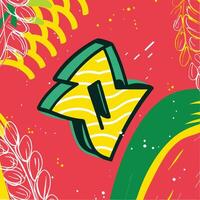 Abstract Arrow Design with Tropical Elements vector