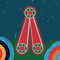 Abstract Night Sky with Colorful Geometric Spaceship vector