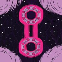Abstract Cosmic Device Hexagonal Design, Pink and Purple vector