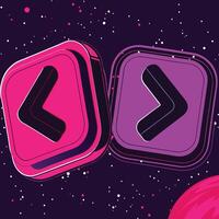 Neon Arrows in Space Abstract 3D Design vector