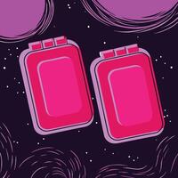 Abstract Pink Space Objects Futuristic Design vector