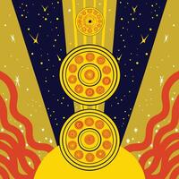 Cosmic Circles Abstract Space Art vector