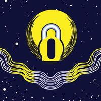 Cosmic Lock Abstract Space Security Art vector