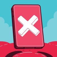 Digital Rejection Understanding the 'X' Symbol on Screens vector