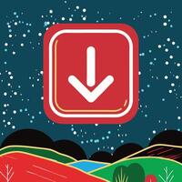 Download Button Red Square with Down Arrow Graphic vector