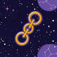 Cosmic Chain Links Abstract Space Art vector