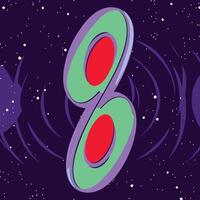 Cosmic Number Eight Abstract Space Design vector