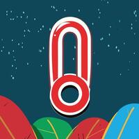 Abstract Red and White Circular Design Element vector