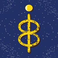 Cosmic Symbol Celestial Design with Moon vector