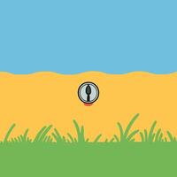 Summer Meadow with Circular Object vector
