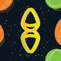 Cosmic Abstract Design Yellow and Green Symbol in Space vector
