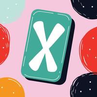 Abstract Teal X Shape with Colorful Circles vector