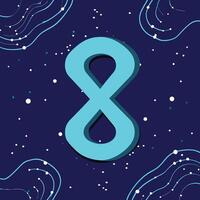 Abstract Number Eight Design Cosmic Curves and Dots vector
