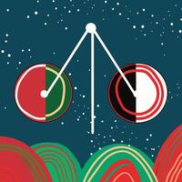 Abstract Art Balanced Circles and Curving Lines vector