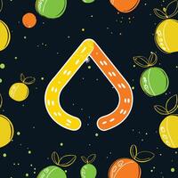 Citrus Burst Abstract Fruit Water Drop Design vector