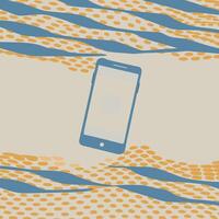 Abstract Mobile Phone Design with Wavy Dotted Pattern vector
