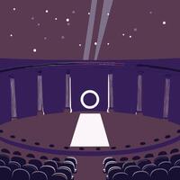 Empty Auditorium Stage with Columns and Runway vector