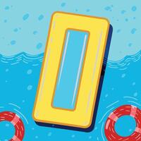 Summer Pool Float Fun Relaxing on Inflatable Raft vector