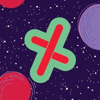 Cosmic Cross Abstract Space Art vector