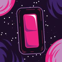 Pink Rectangular Object in Space vector