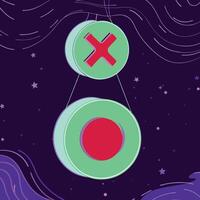 Abstract Circle and Cross Design Choice, Decision, and YesNo Concept vector