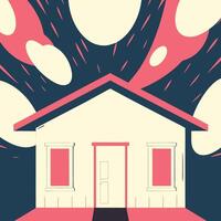 Abstract House Illustration Simple Home Design, Minimalist Architecture vector
