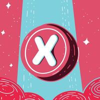 Incorrect Input X Icon in Abstract Design vector