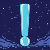 Cosmic Exclamation Abstract Design with Celestial Elements vector
