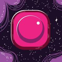 Abstract Pink Button in Space Cosmic Design vector