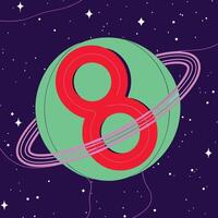 Cosmic Number Eight Abstract Space Art vector
