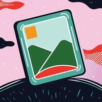 Abstract Landscape Image in a Frame vector