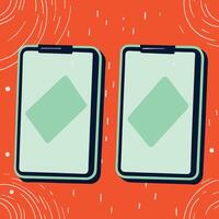 Dual Screen Mobile Interface Design Blank Template vector