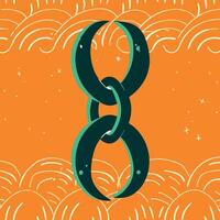 Abstract Interlocking Crescent Chain Design vector